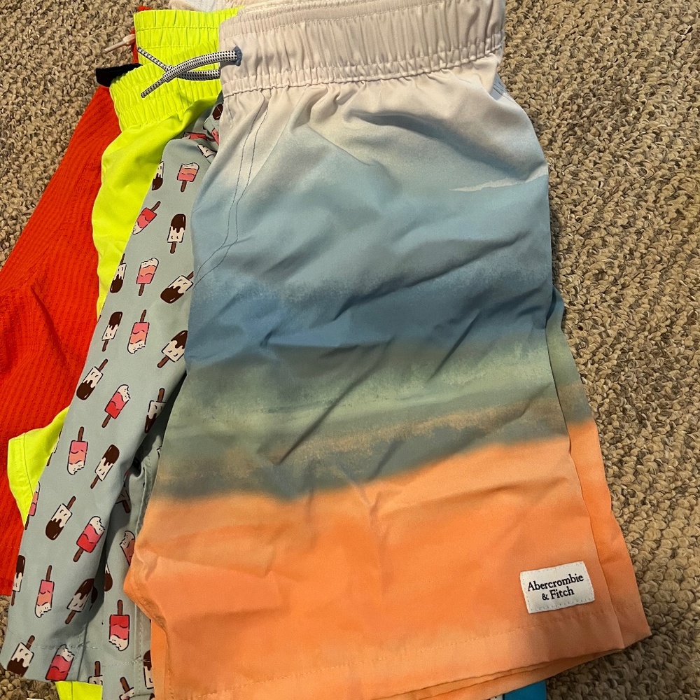 Lot of 5 Boys Swim Trunks (15/16, XL) Nike & Abercrombie & Fitch